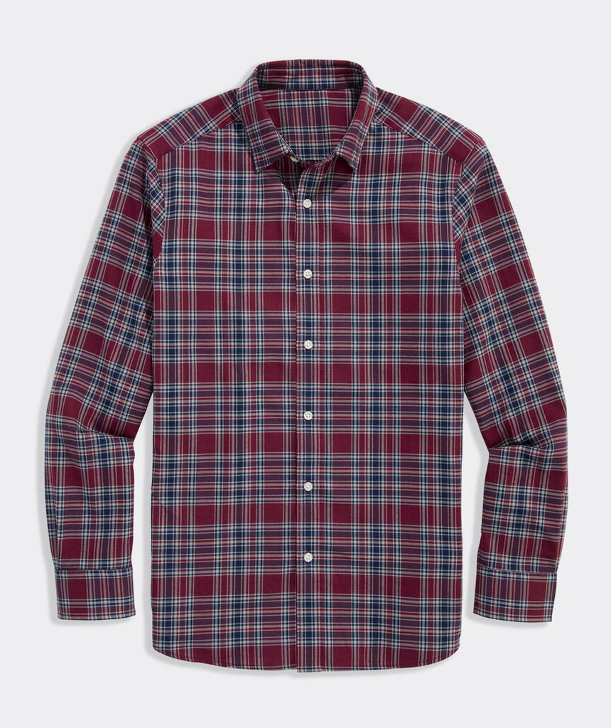 Vineyard Vines Performance Brushed Tech Twill Sherburne Plaid Shirt