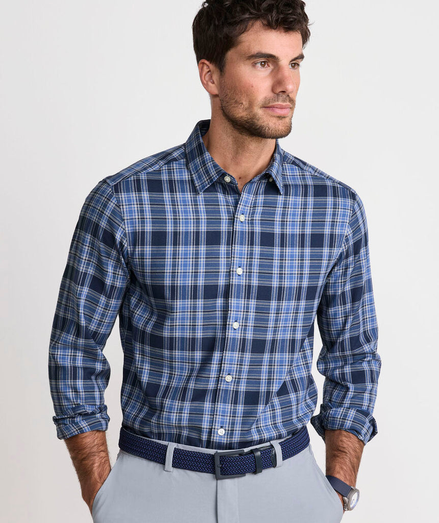 Vineyard Vines Performance Brushed Tech Twill Sherburne Plaid Shirt