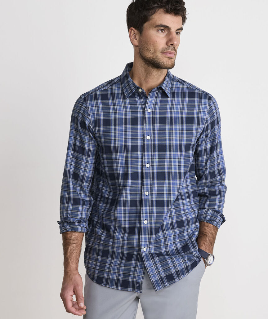 Vineyard Vines Performance Brushed Tech Twill Sherburne Plaid Shirt