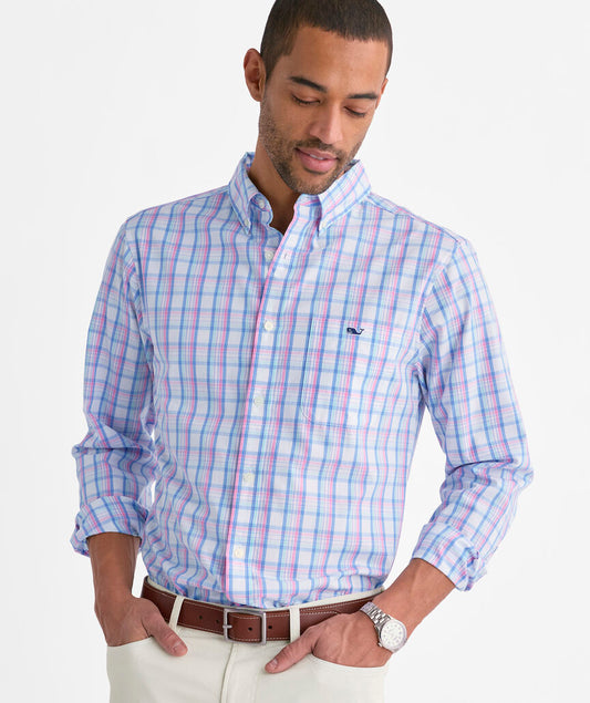 Vineyard Vines Tipsy Turtle Plaid Perfect Wash Poplin Shirt