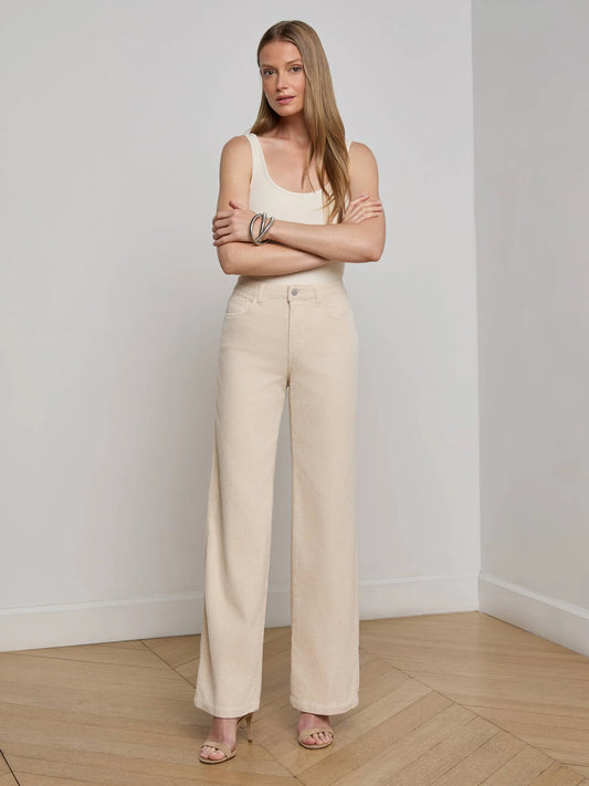 L'Agence Scottie Corduroy Wide-Leg Pant