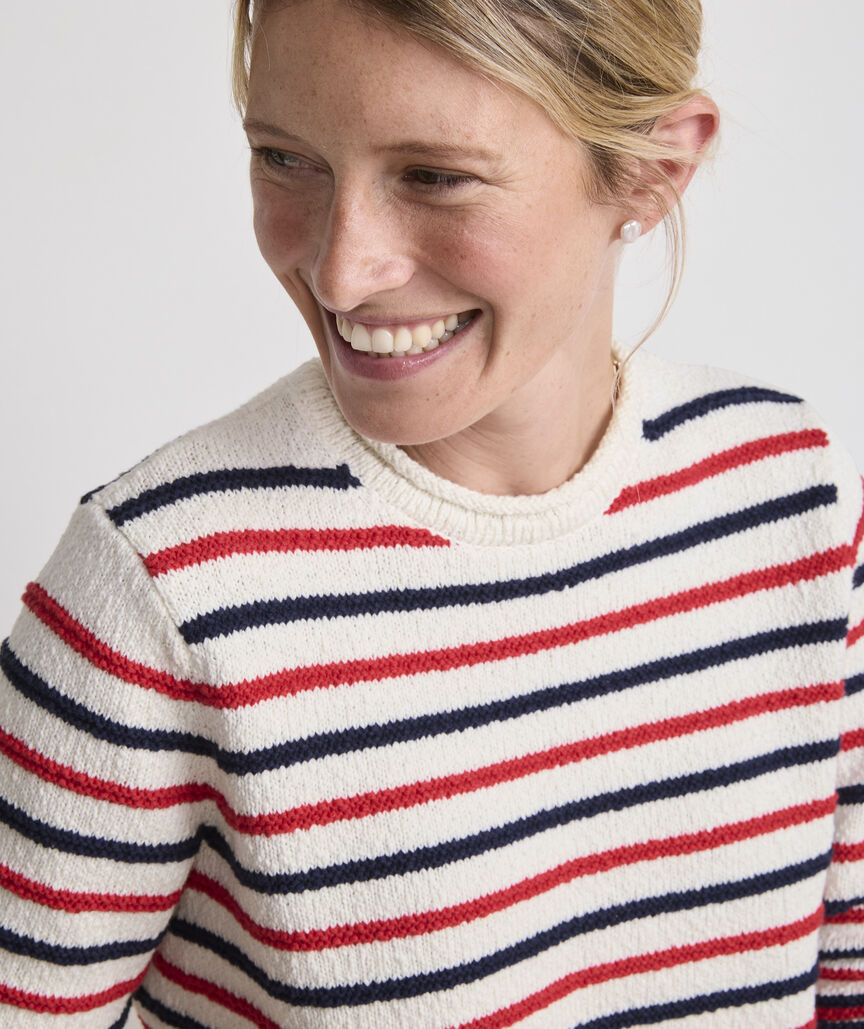 Vineyard Vines Cotton Stripe Crewneck Sweater