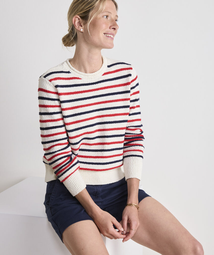 Vineyard Vines Cotton Stripe Crewneck Sweater