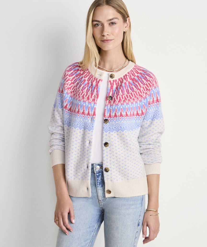 Vineyard Vines Wool Blend Fair Isle Cardigan