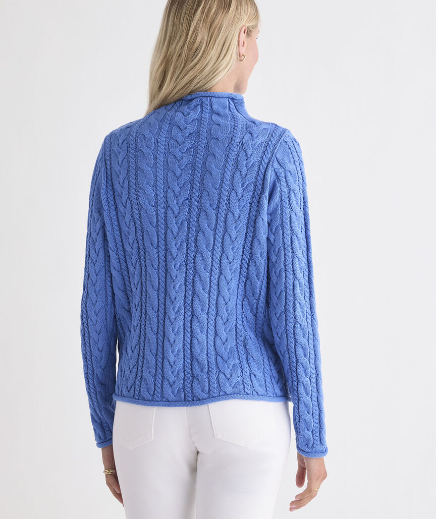 Vineyard Vines Katie Cotton Cable Mockneck Sweater