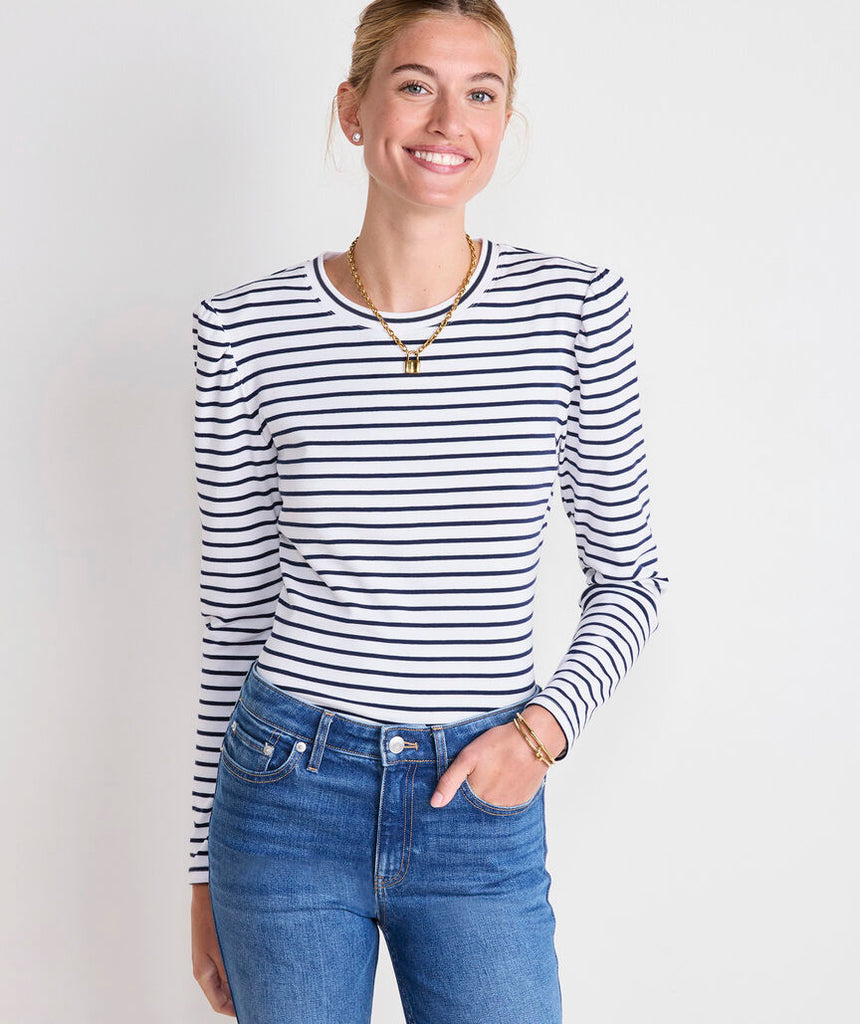 Vineyard Vines Deluxe Puff-Sleeve Top