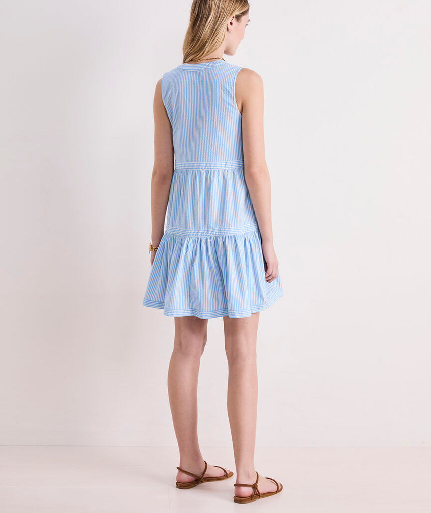 Vineyard Vines Harbor Seersucker Tiered Dress