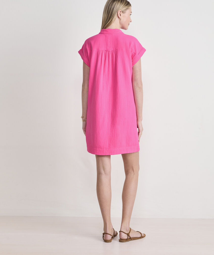 Vineyard Vines Margo Seastitch Double Gauze Shirtdress