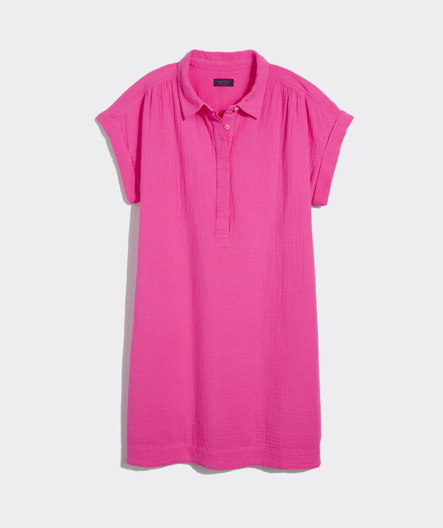 Vineyard Vines Margo Seastitch Double Gauze Shirtdress