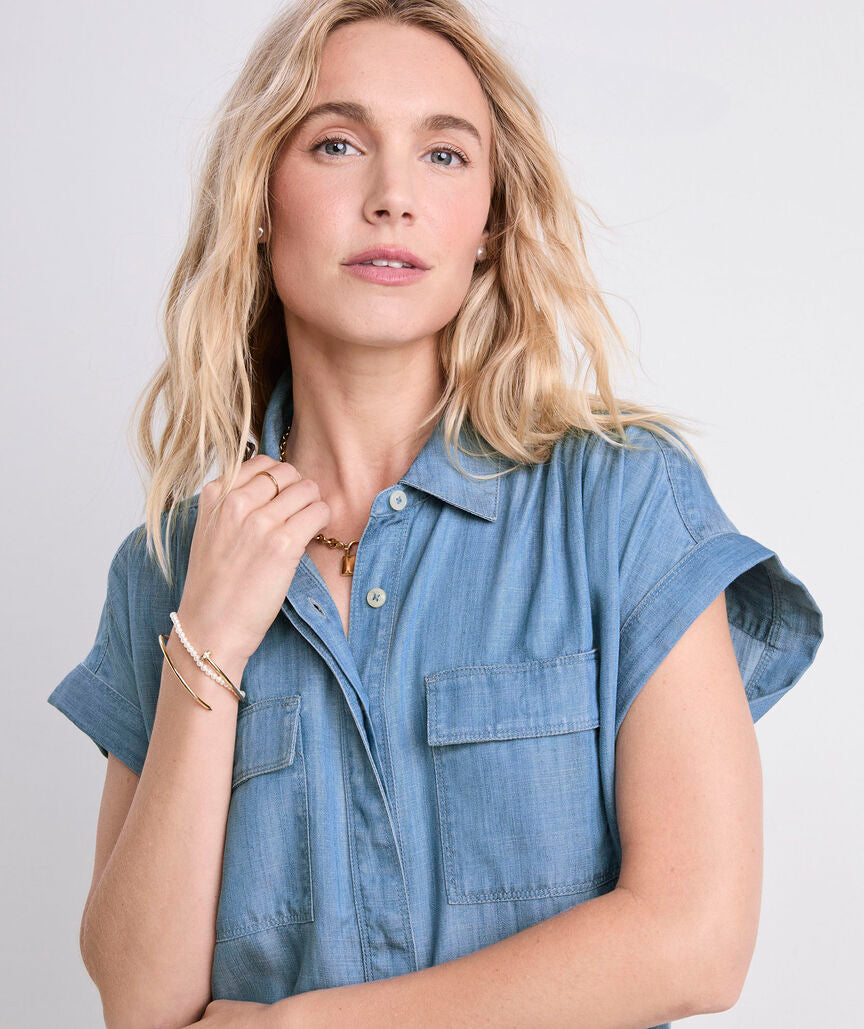 Vineyard Vines Margo Chambray Shirtdress