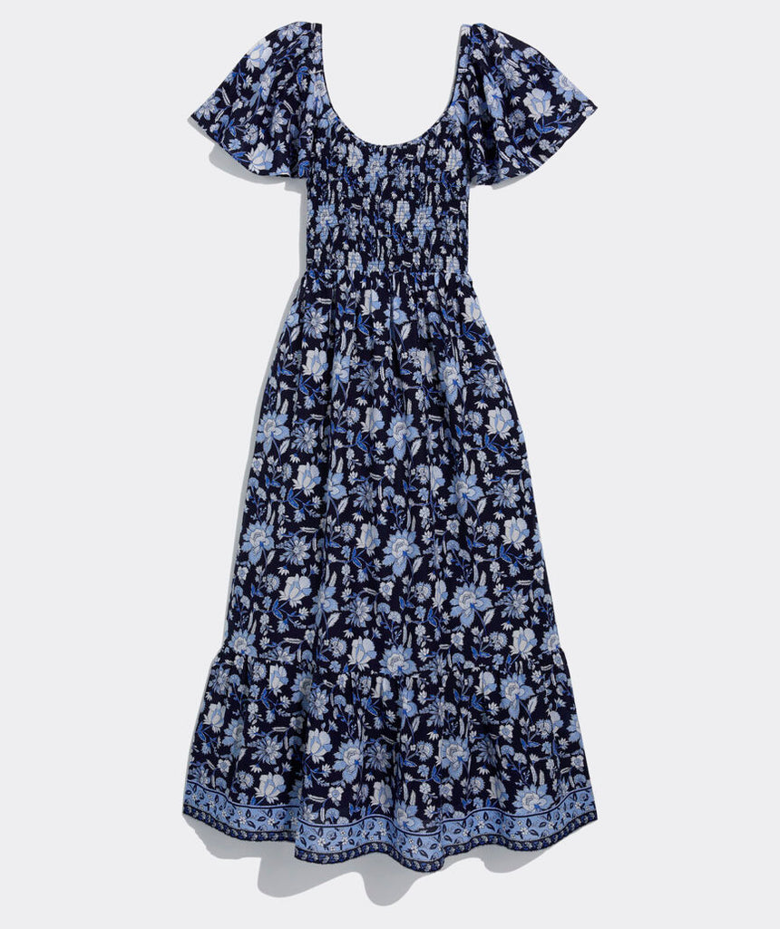 Vineyard Vines Ellen Flutter-Sleeve Maxi Dress
