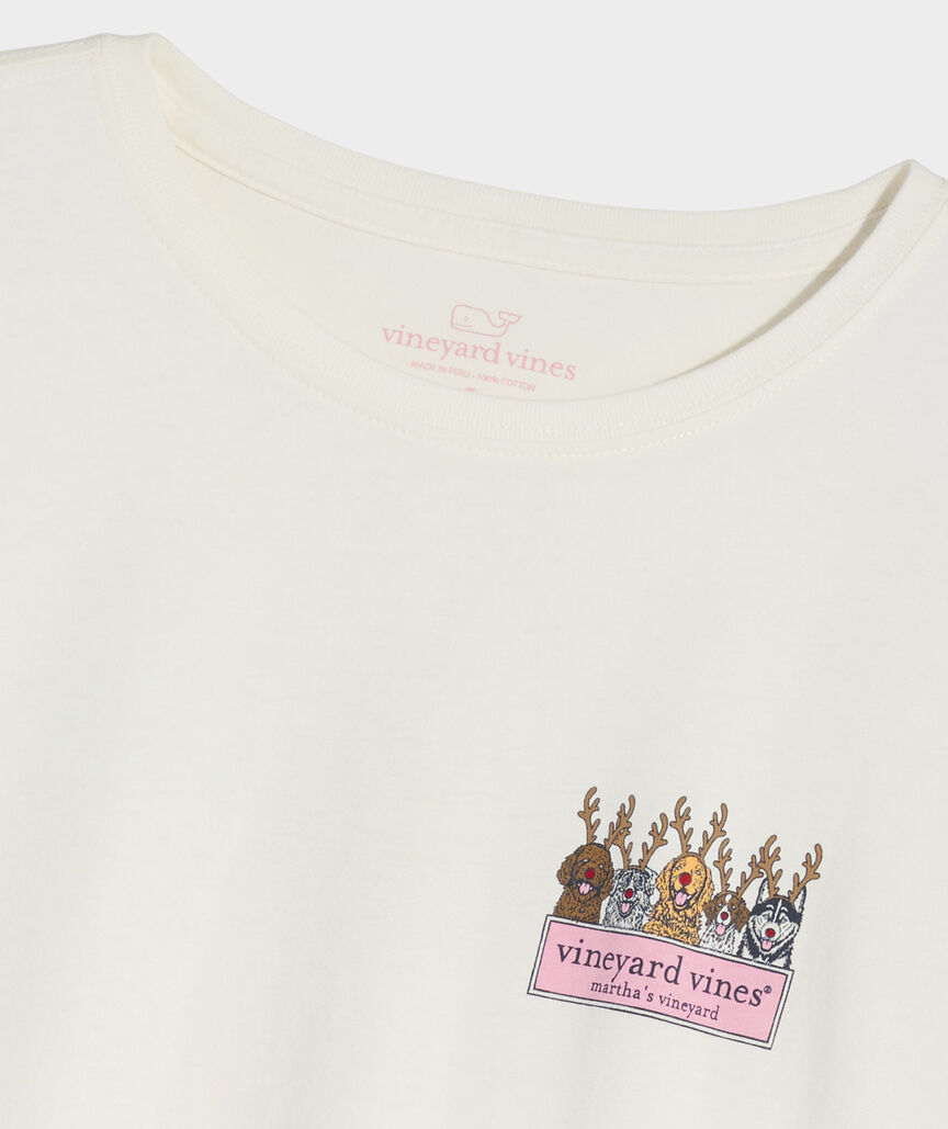 Vineyard Vines Women's Reindeer Pups Logo Box Long-Sleeve Tee