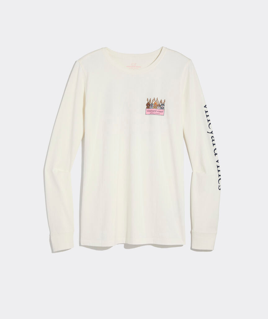 Vineyard Vines Women's Reindeer Pups Logo Box Long-Sleeve Tee