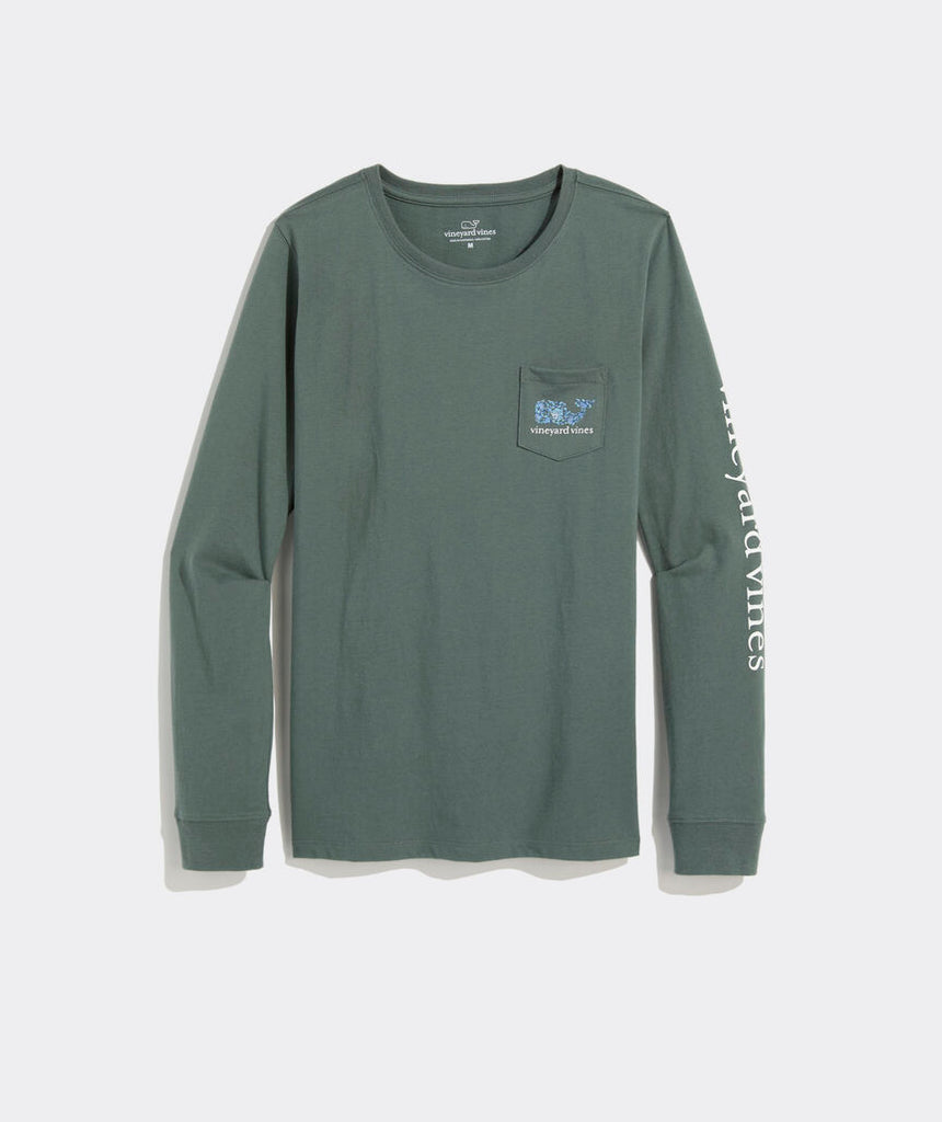 Vineyard Vines Edie Floral Dynamic Whale Fill Long-Sleeve Pocket Tee