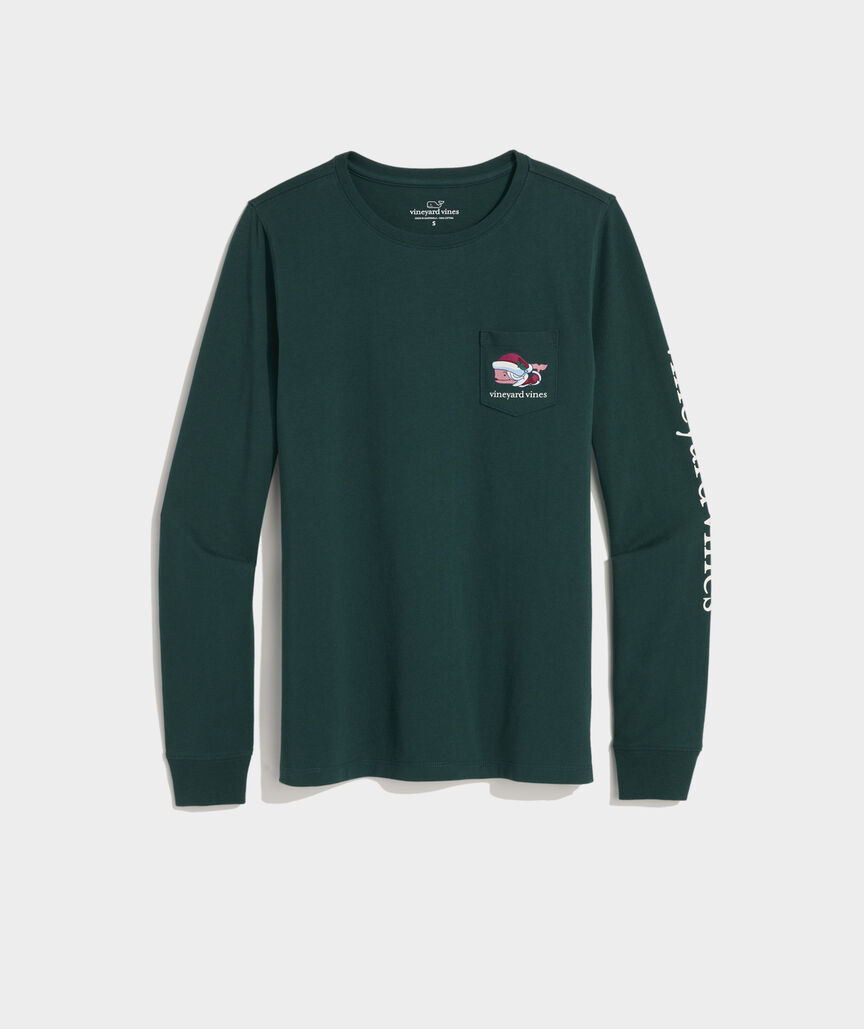 Vineyard Vines Women's Mrs. Claus & Presents Long-Sleeve Pocket Tee