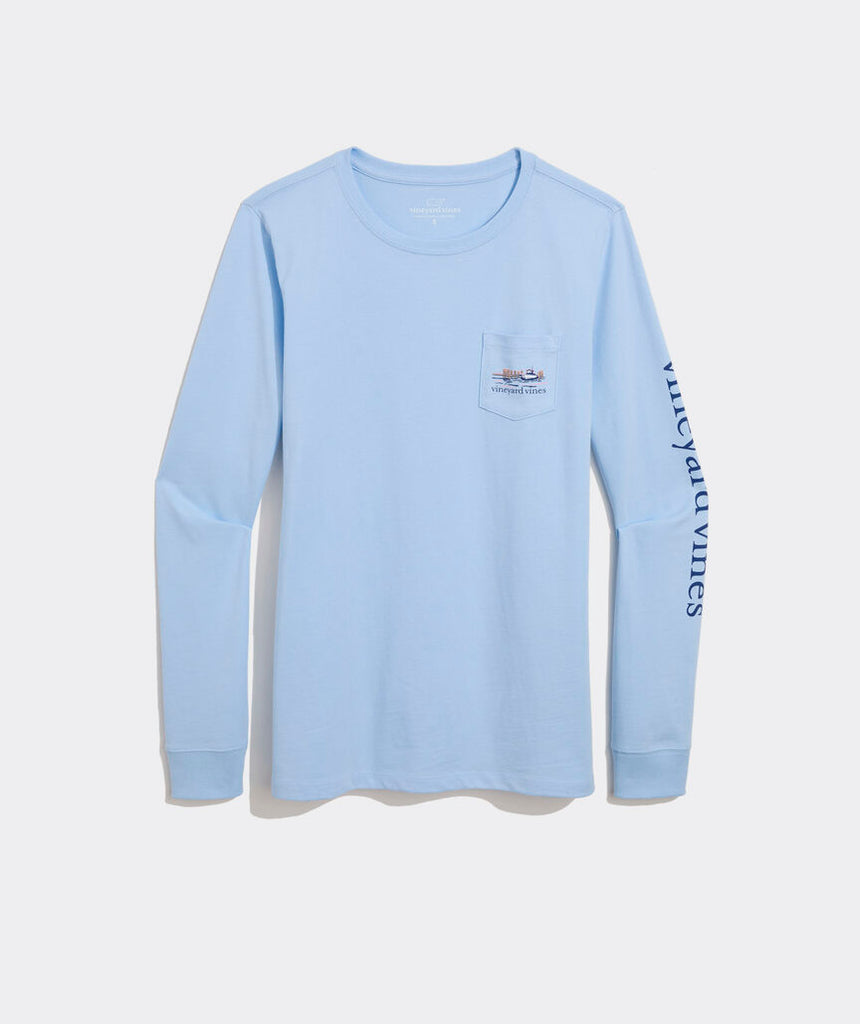 Vineyard Vines Dockside Autumn Wakes Long-Sleeve Pocket Tee