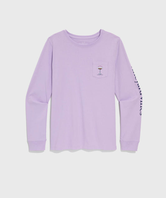 Vineyard Vines Women's Ski Lift Cocktails Long-Sleeve Pocket Tee