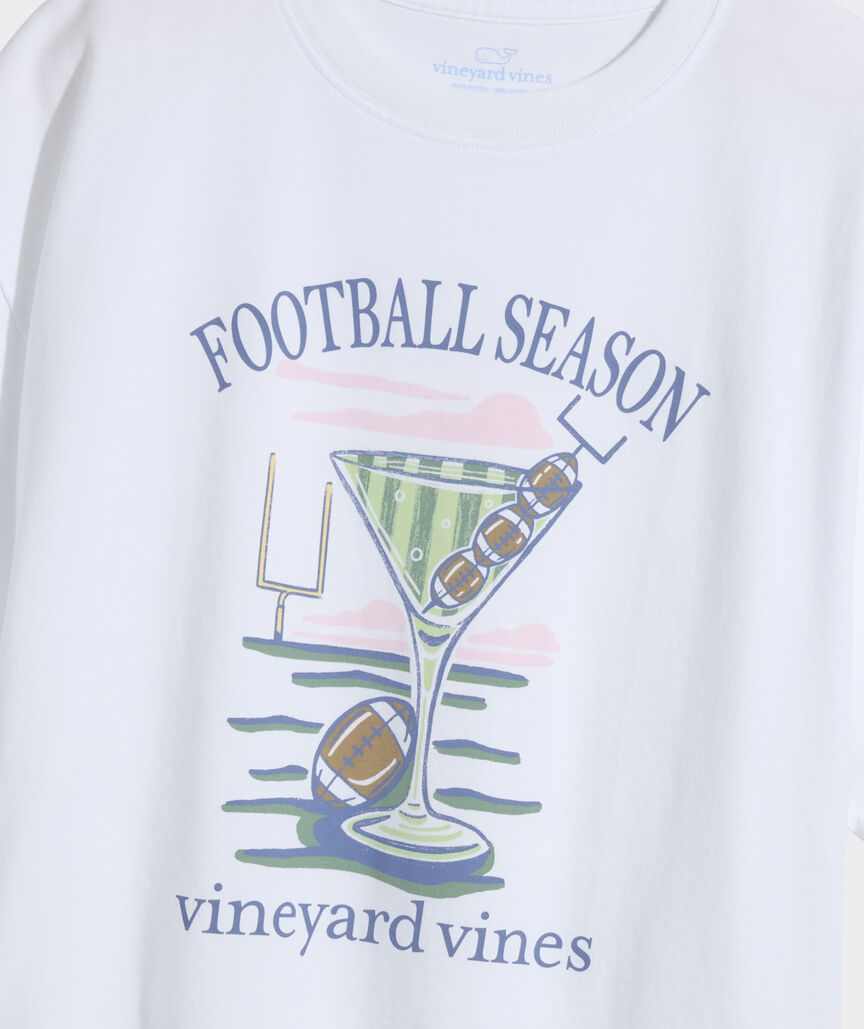 Vineyard Vines Women's Football Season Martini Boxy Tee