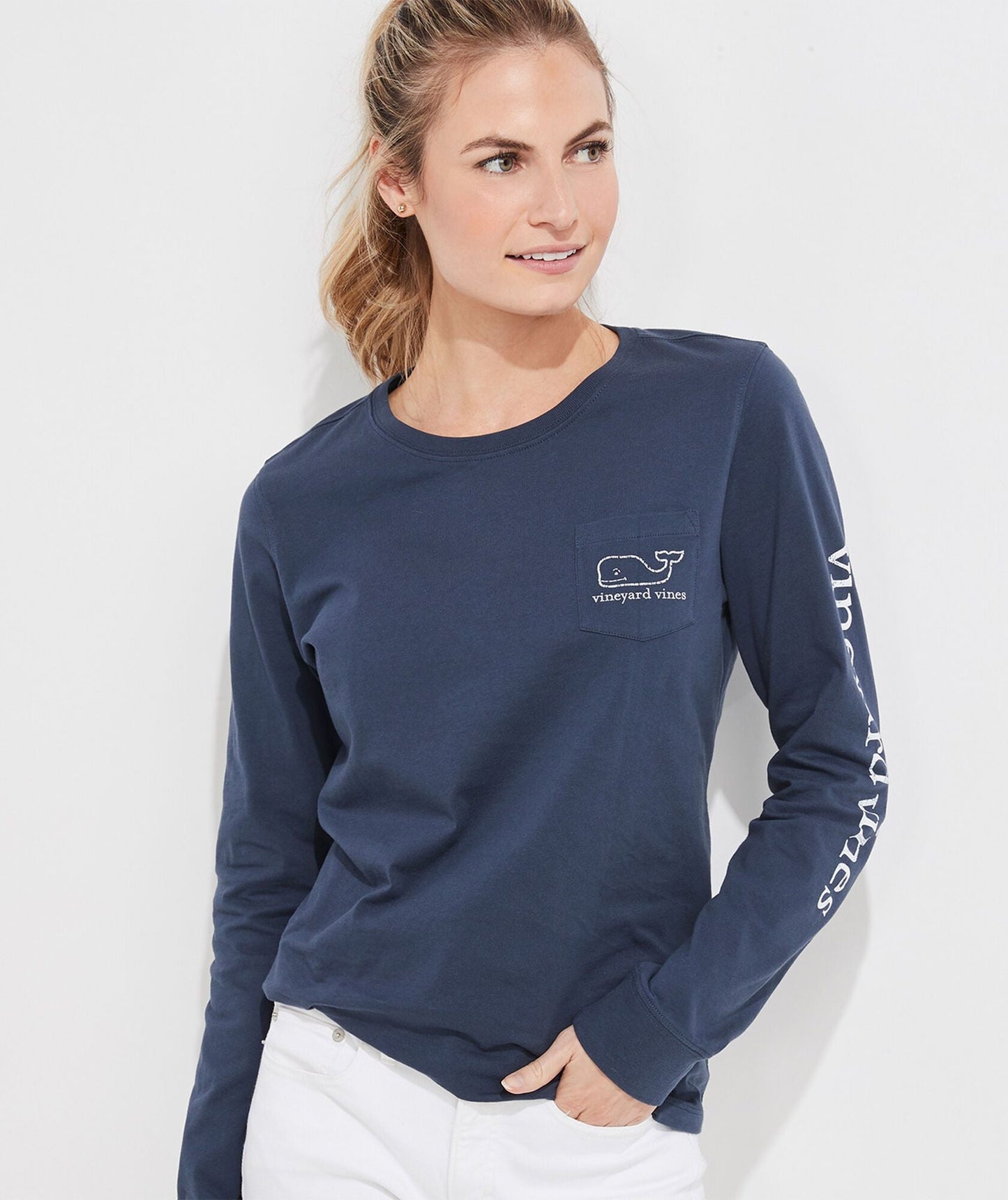 Vineyard Vines Vintage Whale Long-Sleeve Print Tee