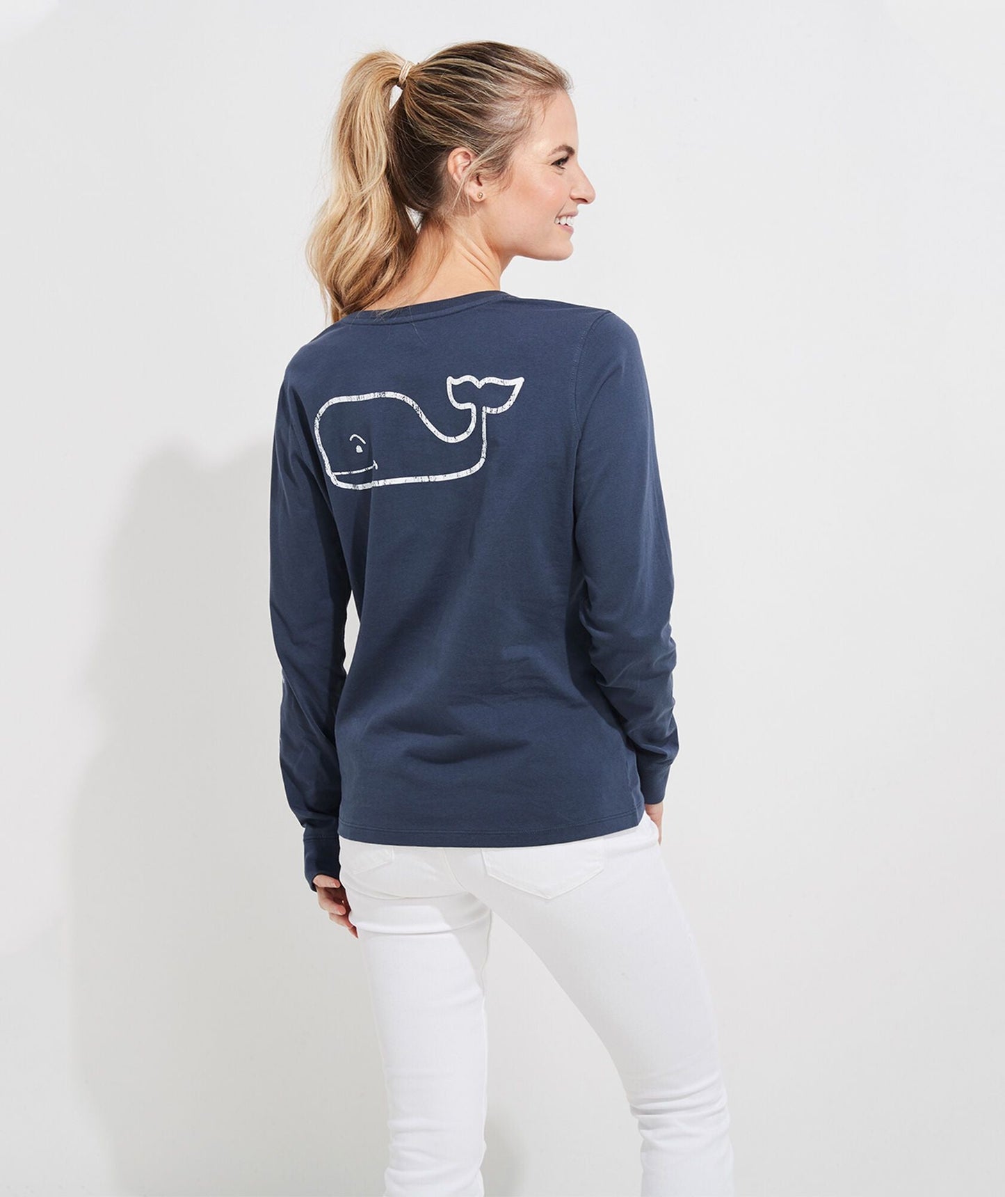 Vineyard Vines Vintage Whale Long-Sleeve Print Tee