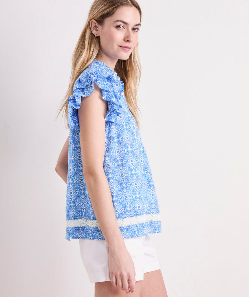 Vineyard Vines Adare Lace Inset Top