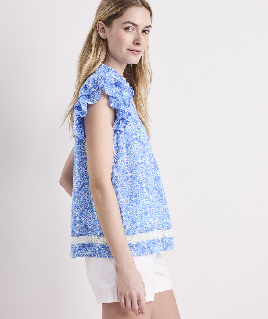 Vineyard Vines Adare Lace Inset Top