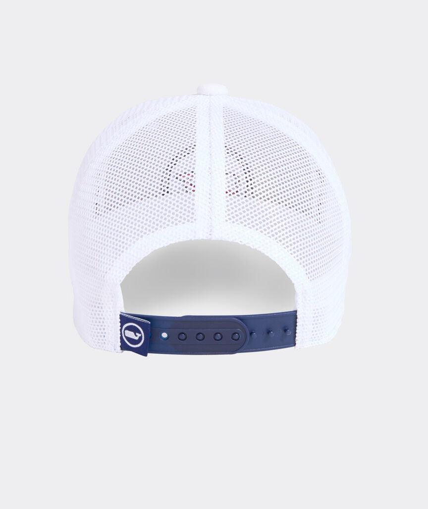 Vineyard Vines Boys' Flag Whale Dot Trucker Hat