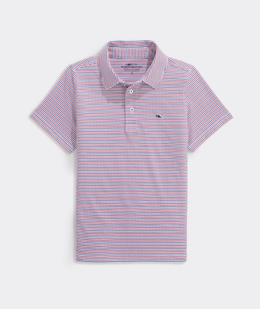 Vineyard Vines Boys Printed Sankaty Performance Polo