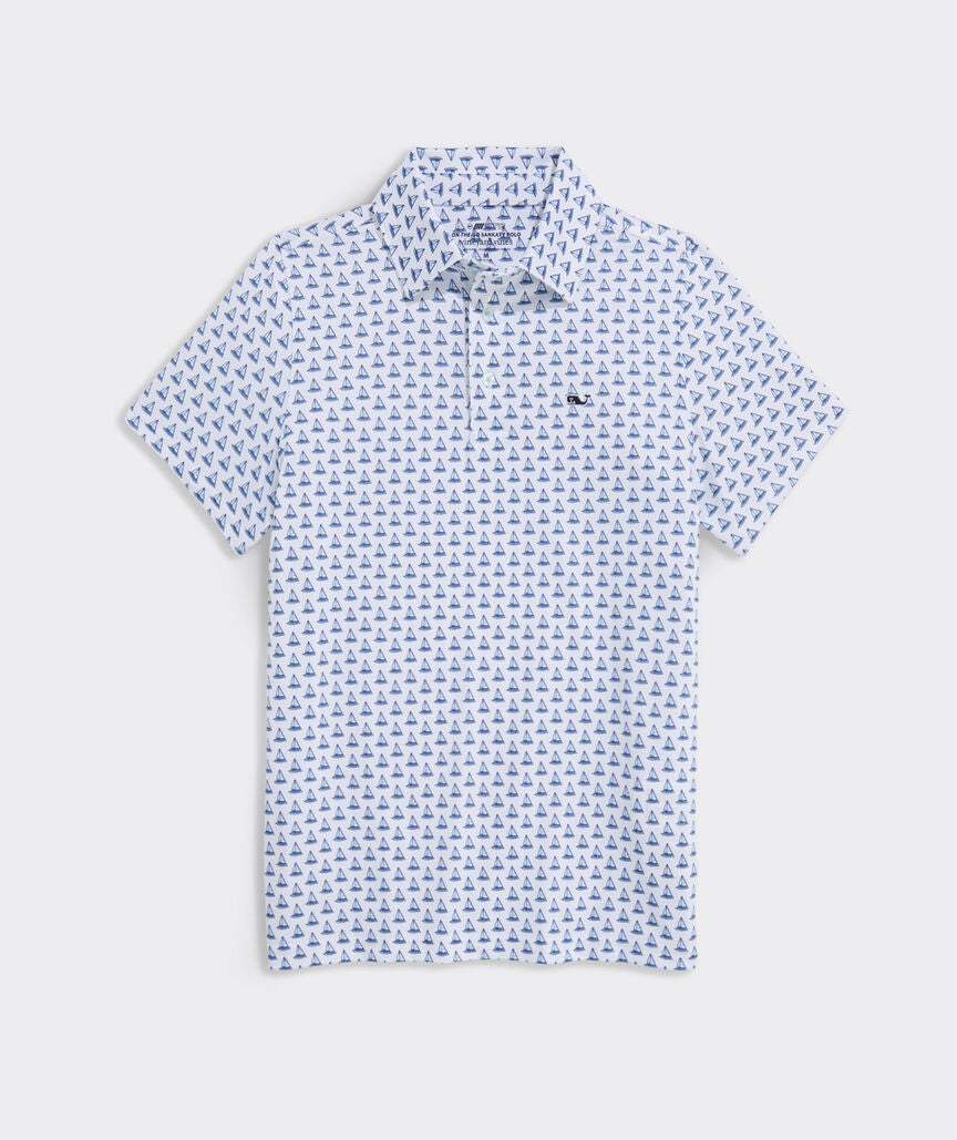 Vineyard Vines Boys Printed Sankaty Performance Polo