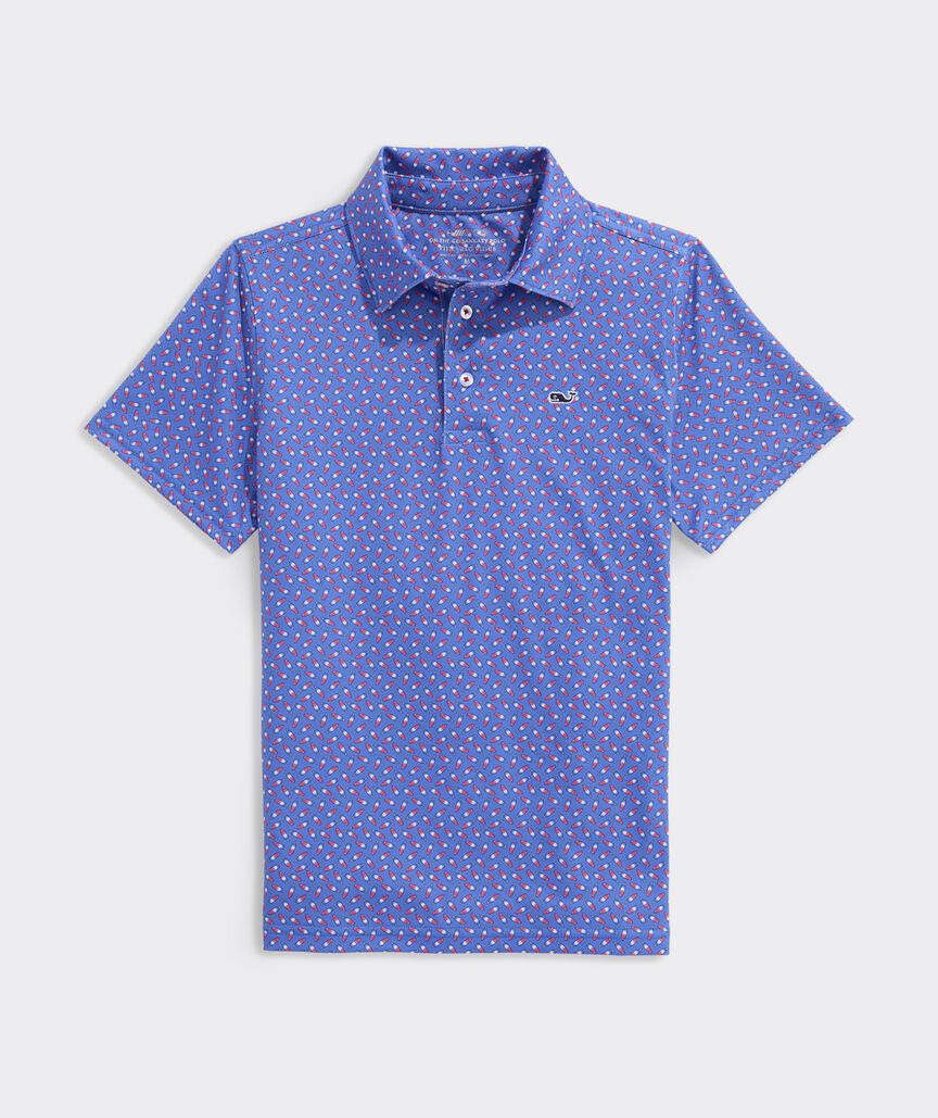 Vineyard Vines Boys Printed Sankaty Performance Polo