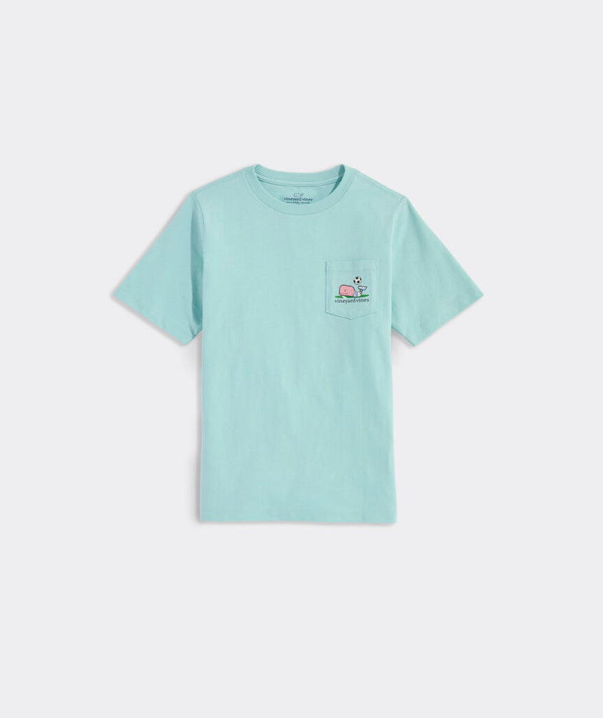 Vineyard Vines Boys' Soccer Ball Toss Whale Short-Sleeve Pocket Tee