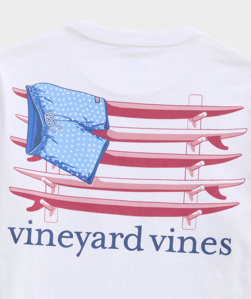 Vineyard Vines Boys' Surf Chappy Short Flag Short-Sleeve Pocket Tee