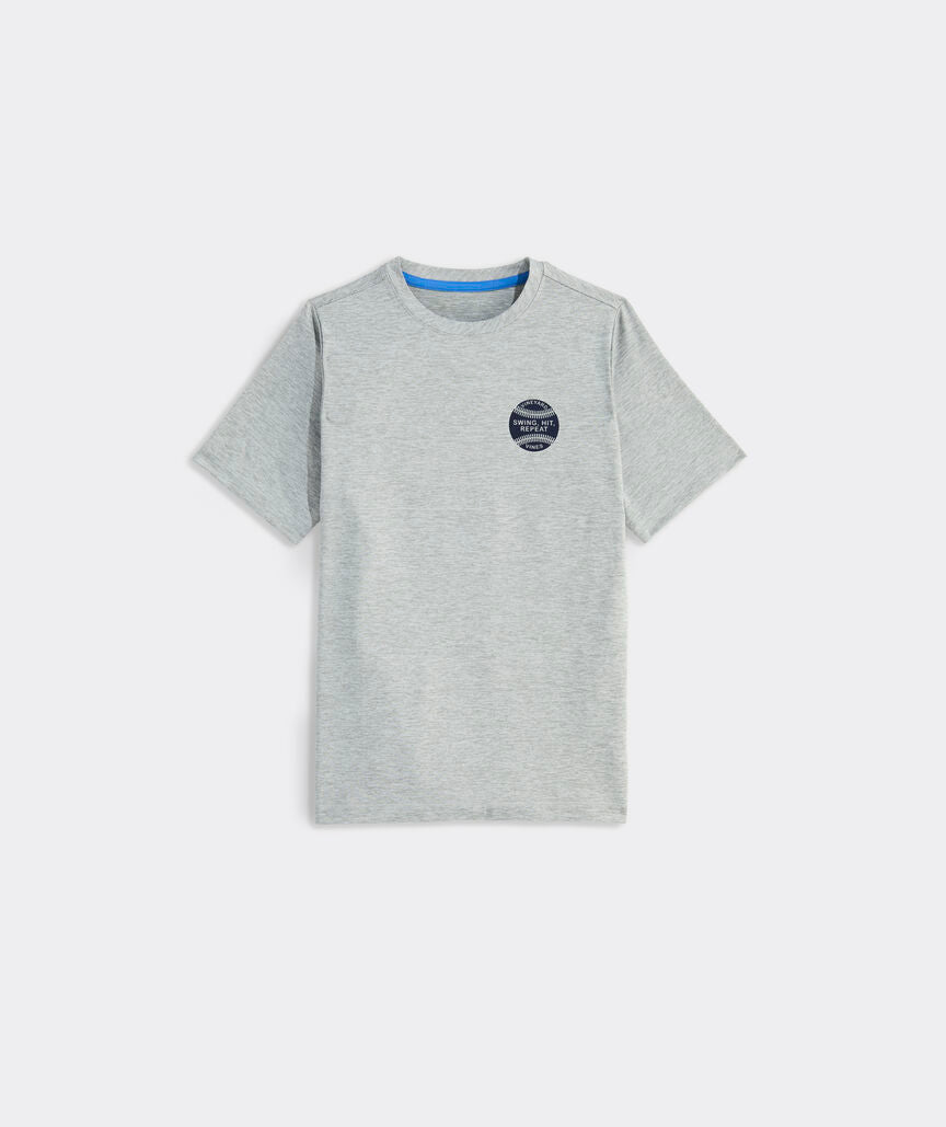Vineyard Vines Boys' Swing Hit Repeat Short-Sleeve Harbor Sun Performance Tee