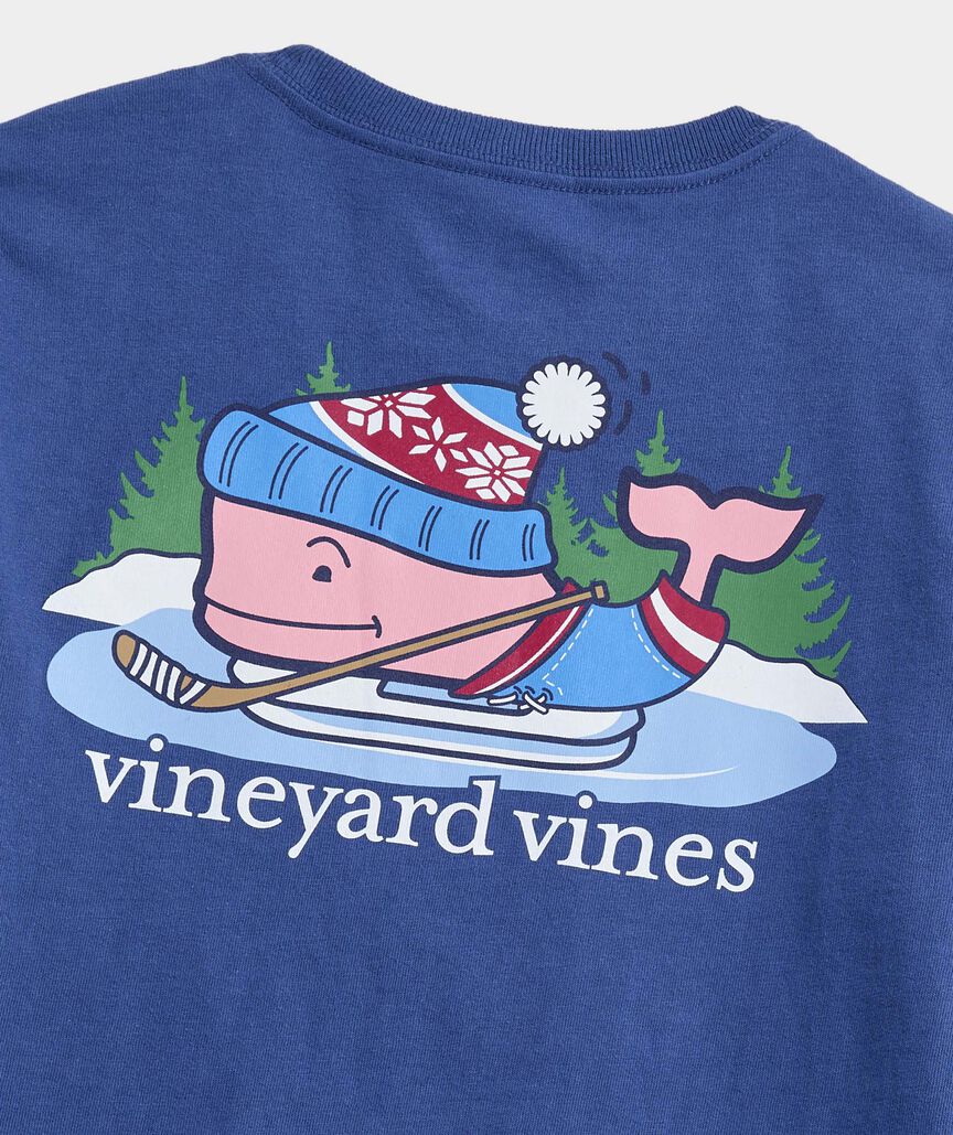 Vineyard Vines Boys' Hockey Whale Long-Sleeve Pocket Tee