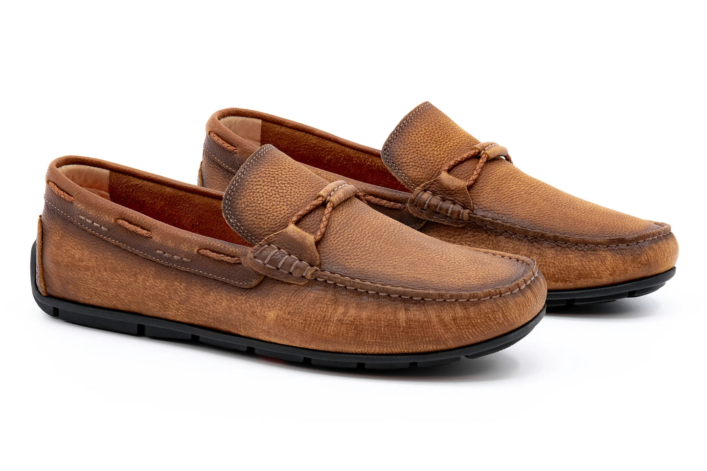 Martin Dingman Bermuda Pebble Grain Braided Bit Loafer