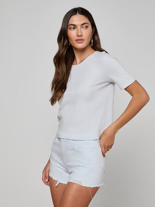L'Agence Stormy Cropped Cotton Tee