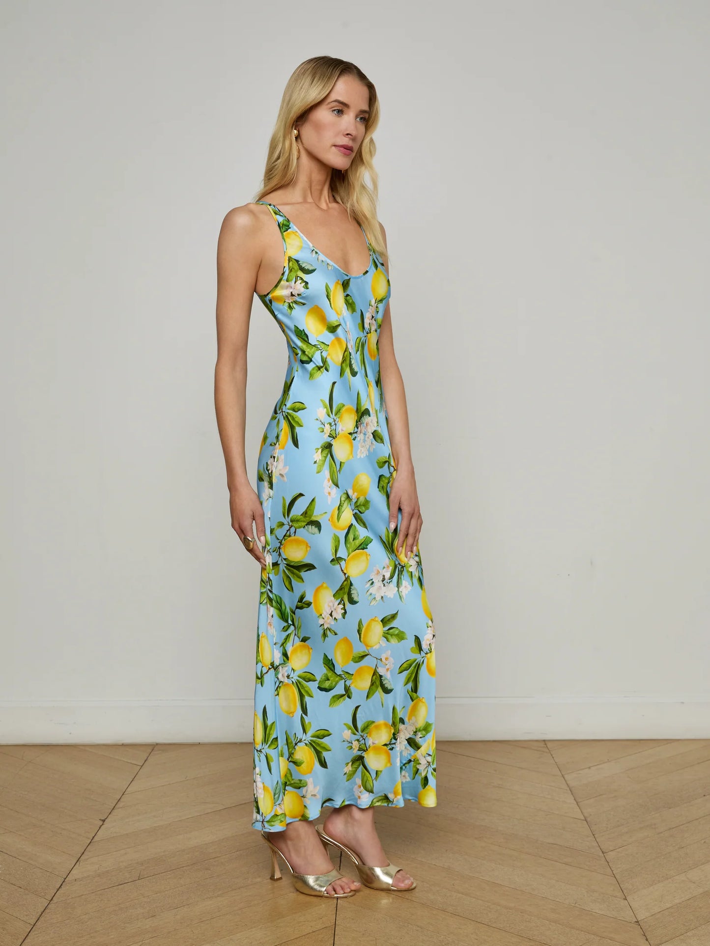 L'Agence Akiya Satin Maxi Dress
