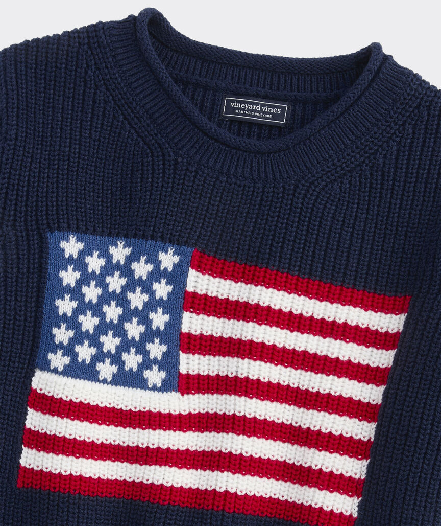 Vineyard Vines Girls' Cotton Americana Rollneck Sweater