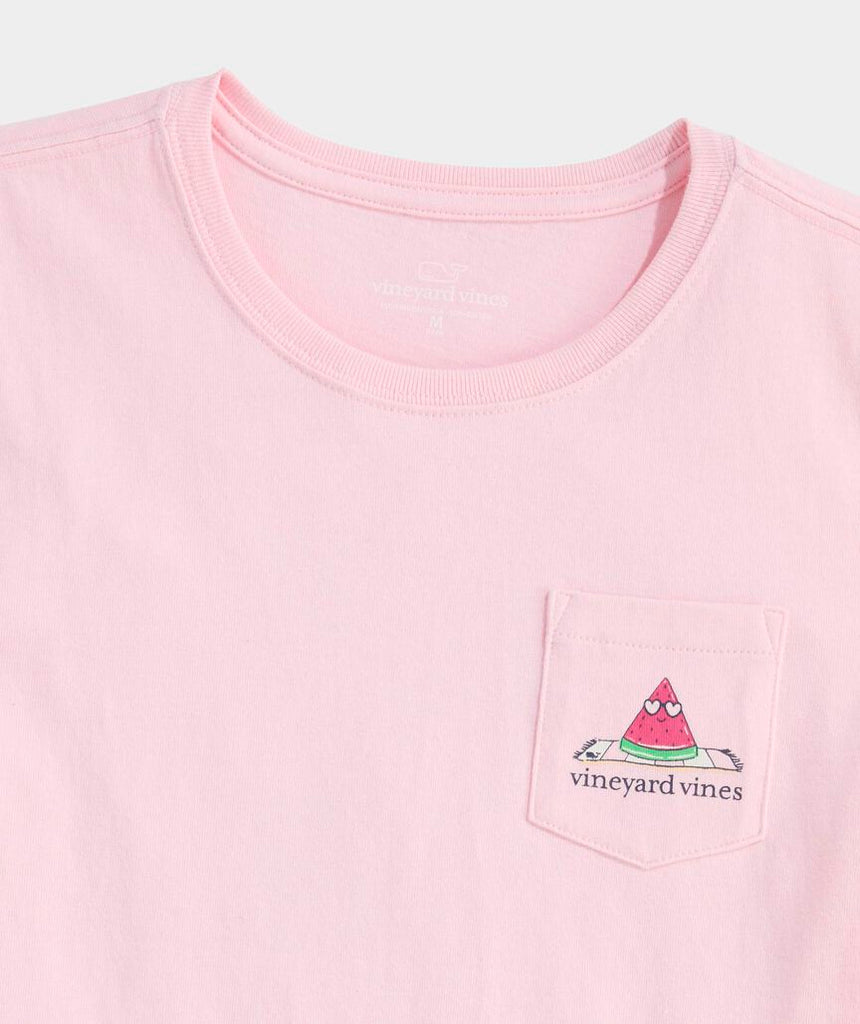 Vineyard Vines Girls' Glitter Seeds The Day Short-Sleeve Pocket Tee