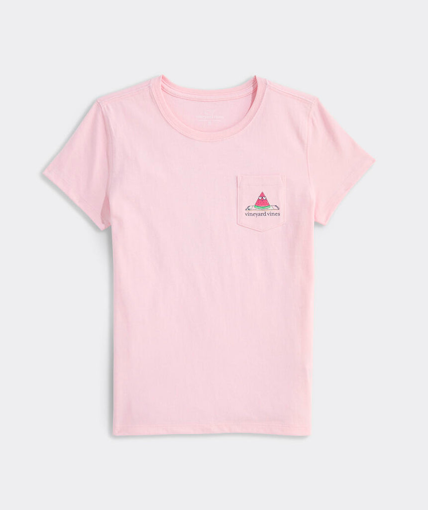 Vineyard Vines Girls' Glitter Seeds The Day Short-Sleeve Pocket Tee