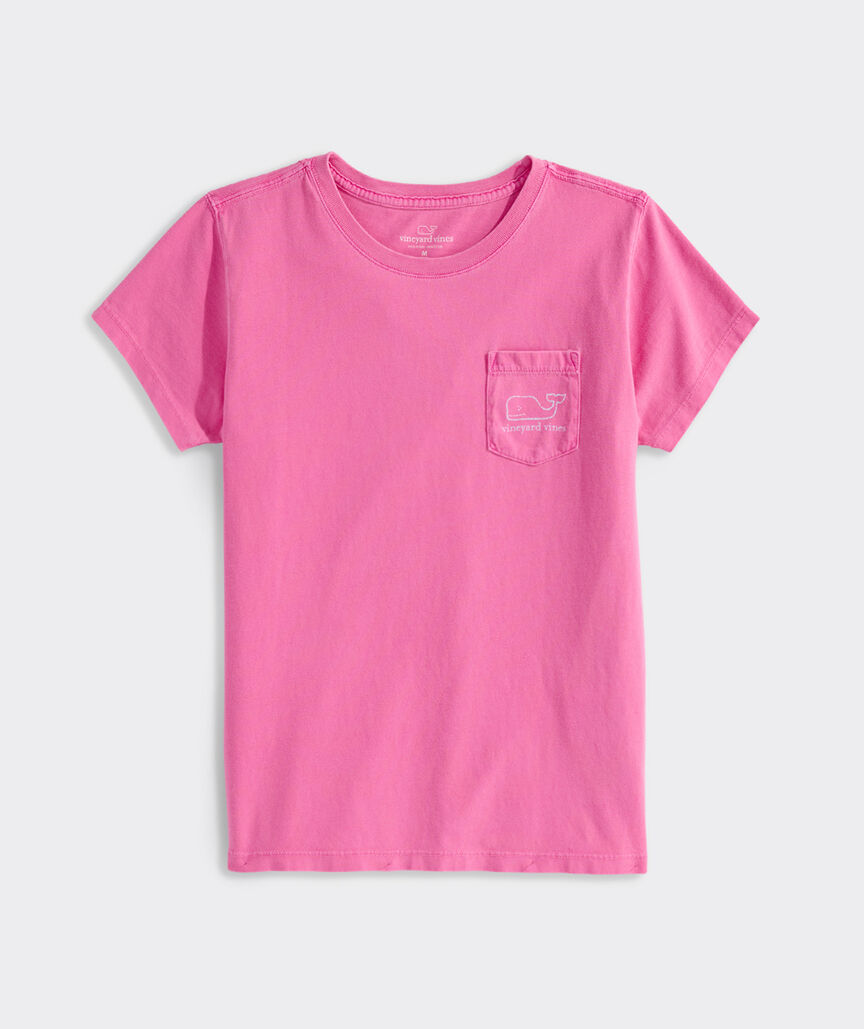 Vineyard Vines Girls’ Garment-Dyed Vintage Whale Short-Sleeve Pocket Tee