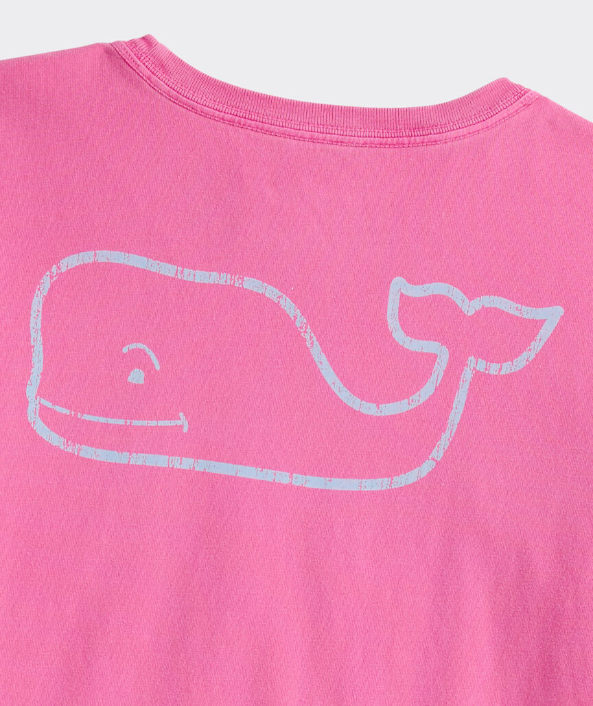 Vineyard Vines Girls’ Garment-Dyed Vintage Whale Short-Sleeve Pocket Tee