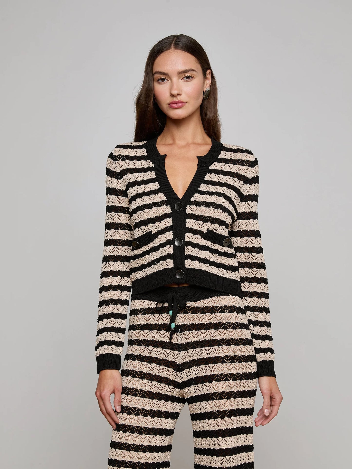 L'Agence Orla Pointelle Knit Cardigan
