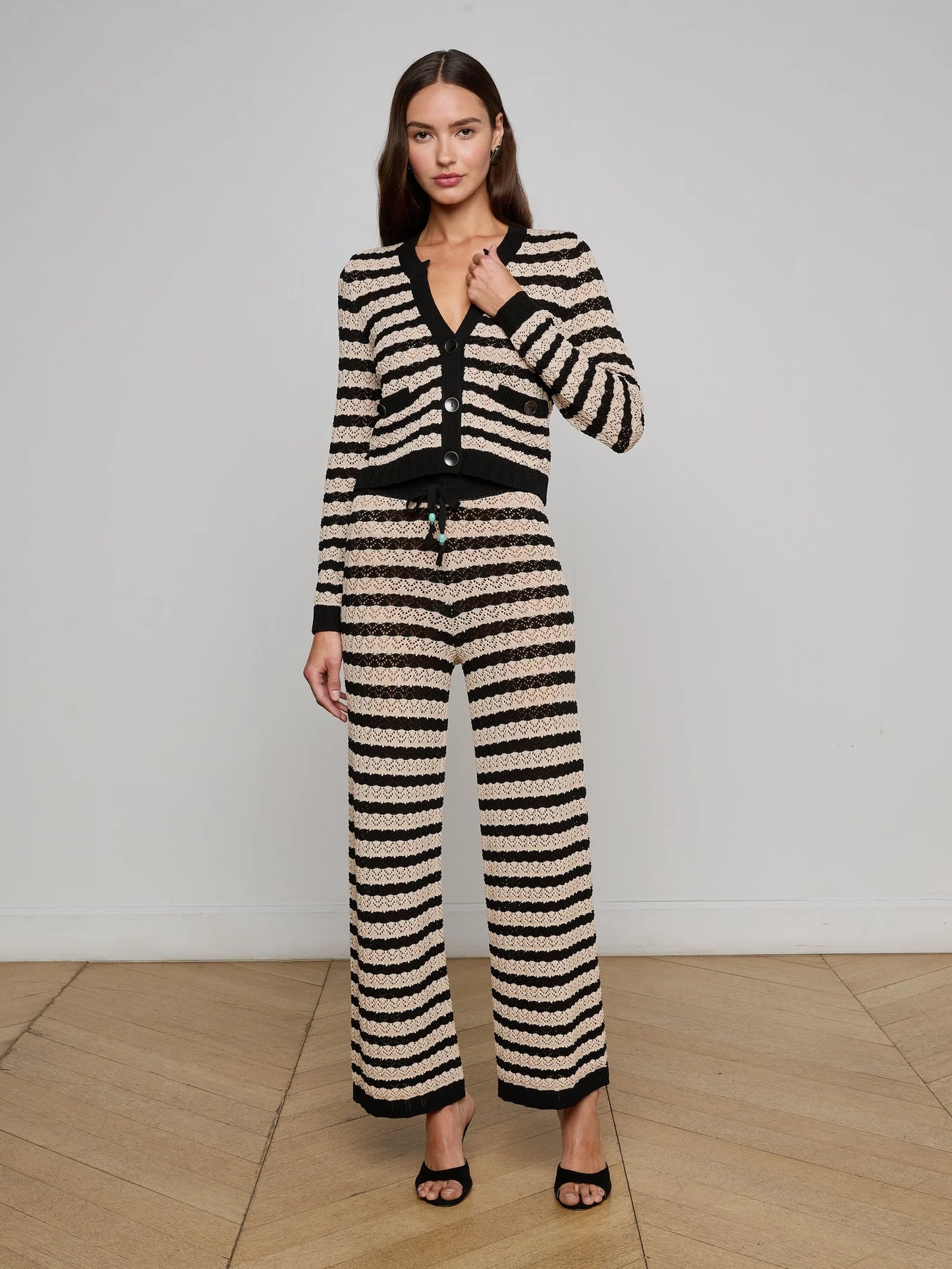 L'Agence Orla Pointelle Knit Cardigan