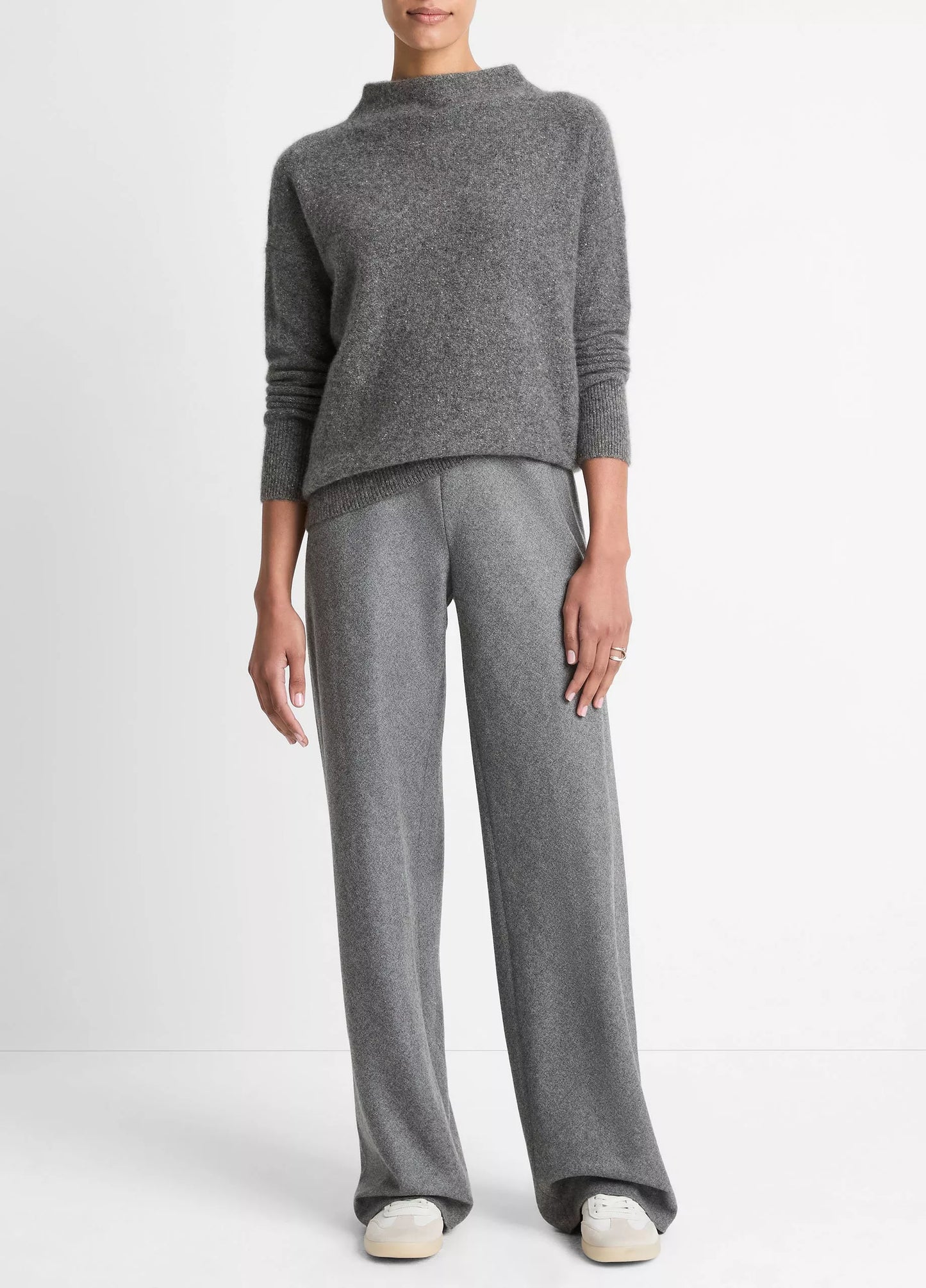 Vince Donegal Cashmere Funnel-Neck Sweater