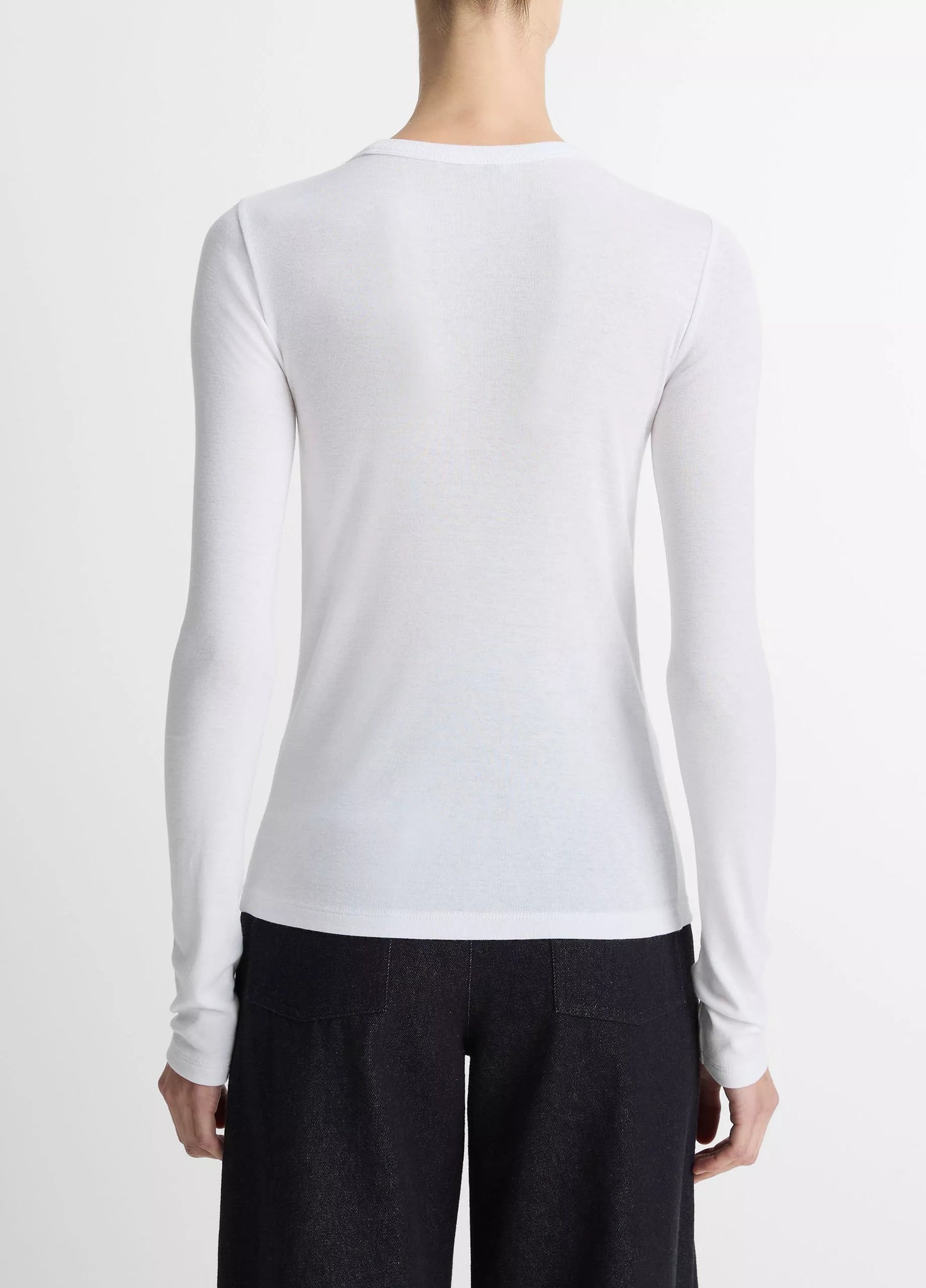 Vince Essential Pima Cotton-Blend Long-Sleeve T-Shirt