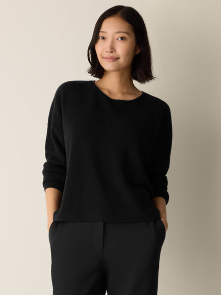 Eileen Fisher Merino Crew Neck Top in Regenerative Wool