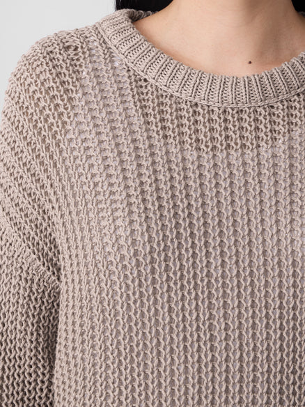 Eileen Fisher Peruvian Organic Cotton Cord Crew Neck Top