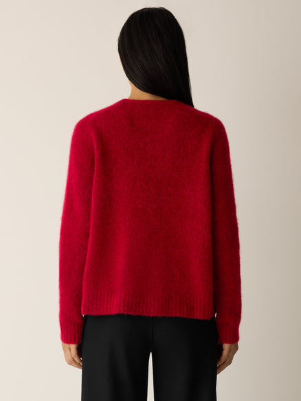 Eileen Fisher Cashmere Silk Boucle Bliss Crew Neck Top