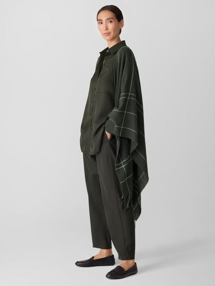 Eileen Fisher Wool Twill Graph Serape